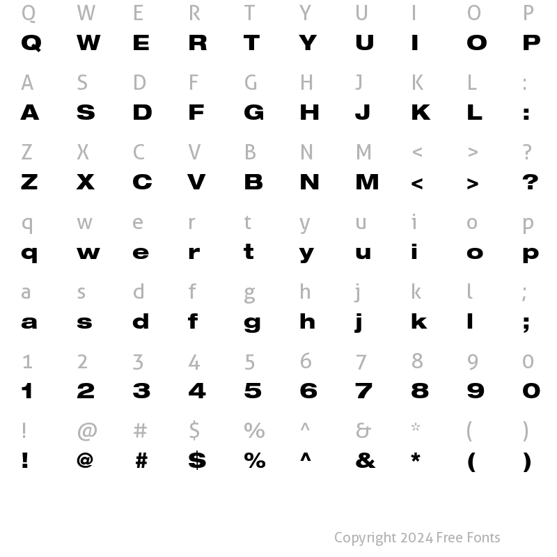 Character Map of Helvetica Neue LT Pro 83 Heavy Extended