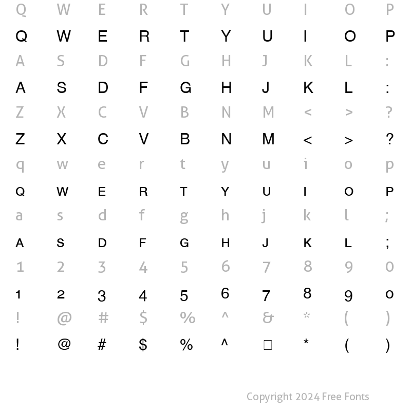 Character Map of Helvetica SC Regular