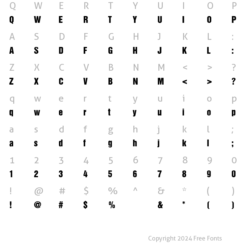 Character Map of HelveticaInserat-Roman-SemiB Regular