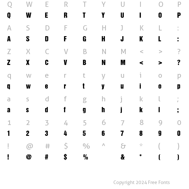 Character Map of HelveticaInserat-Roman-SemiBold Regular