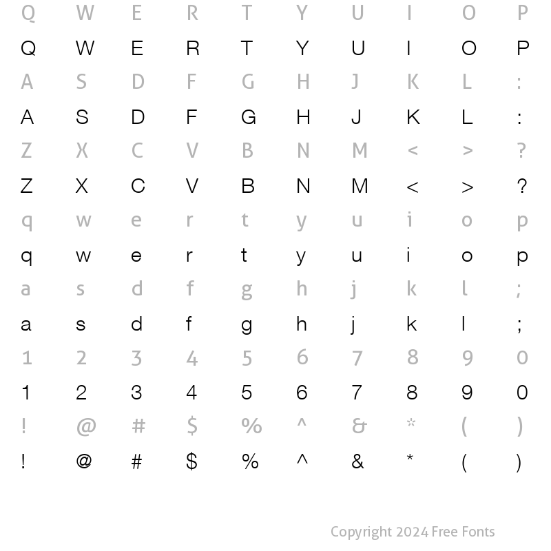 Character Map of HelveticaNeue LT 45 Light Regular