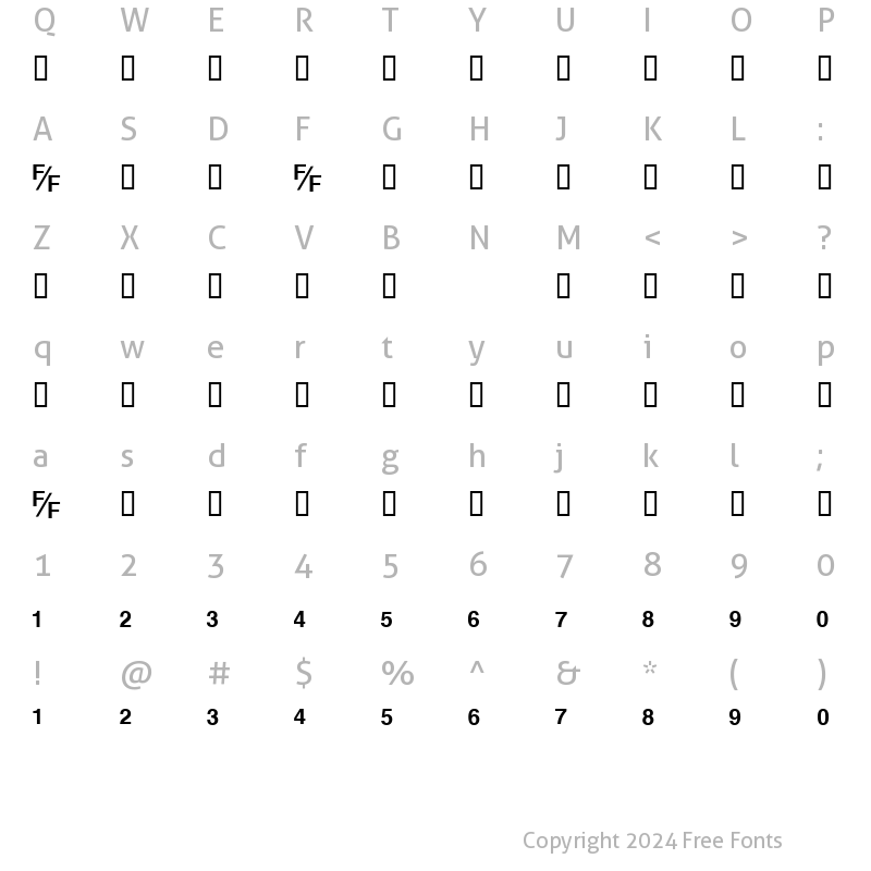 Character Map of HelvFE Bold