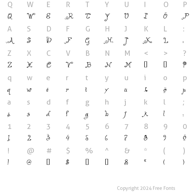 Character Map of Helzapoppin Regular