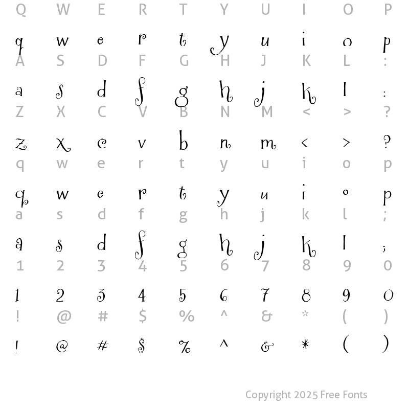 Character Map of Henparty Sans