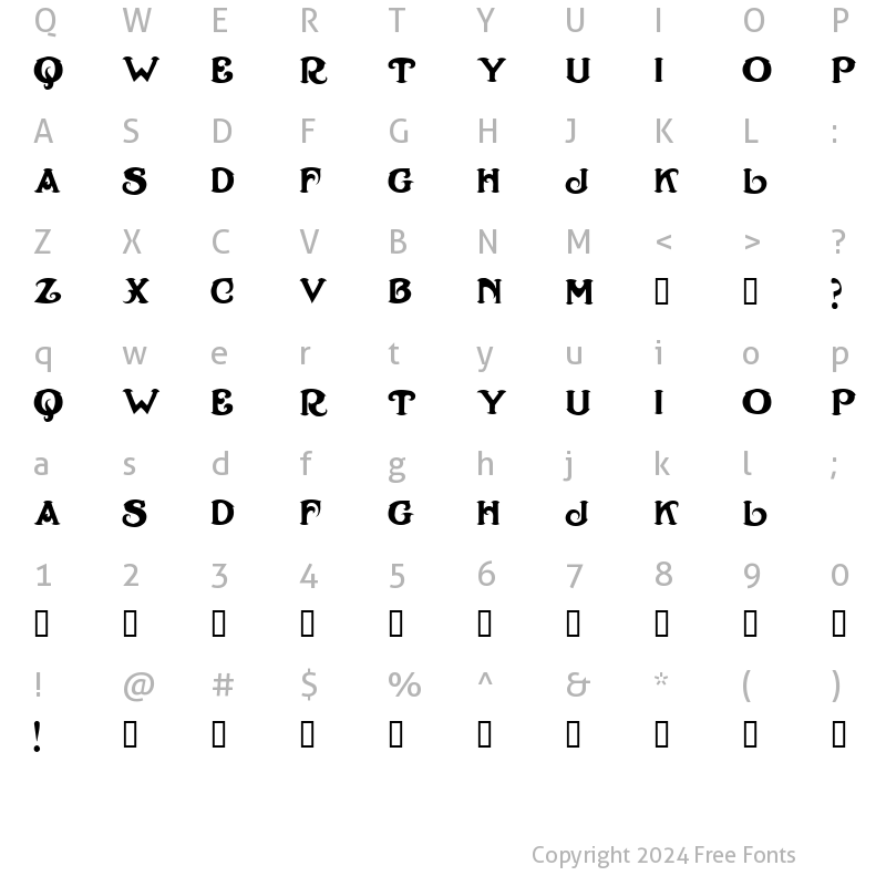 Character Map of Henry Morgan Regular