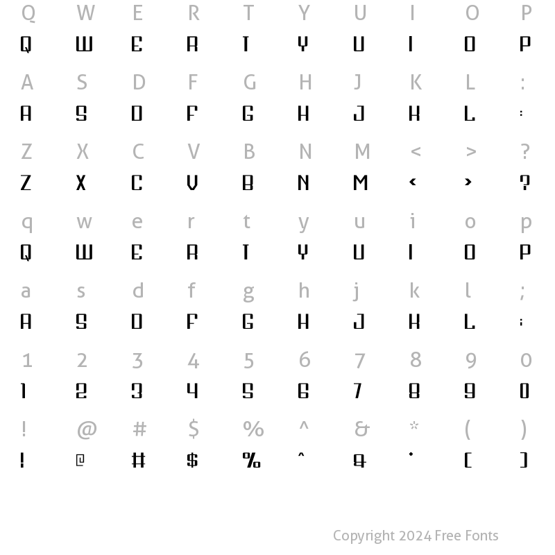 Character Map of Henshin Sans Regular