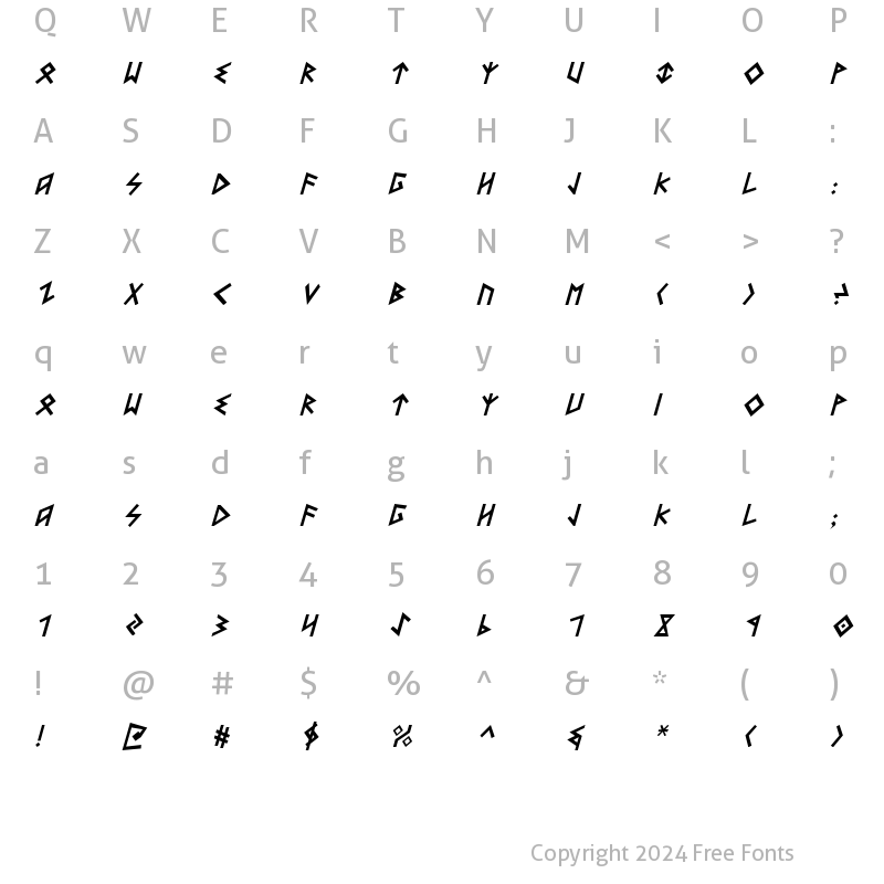 Character Map of Heorot Italic Italic