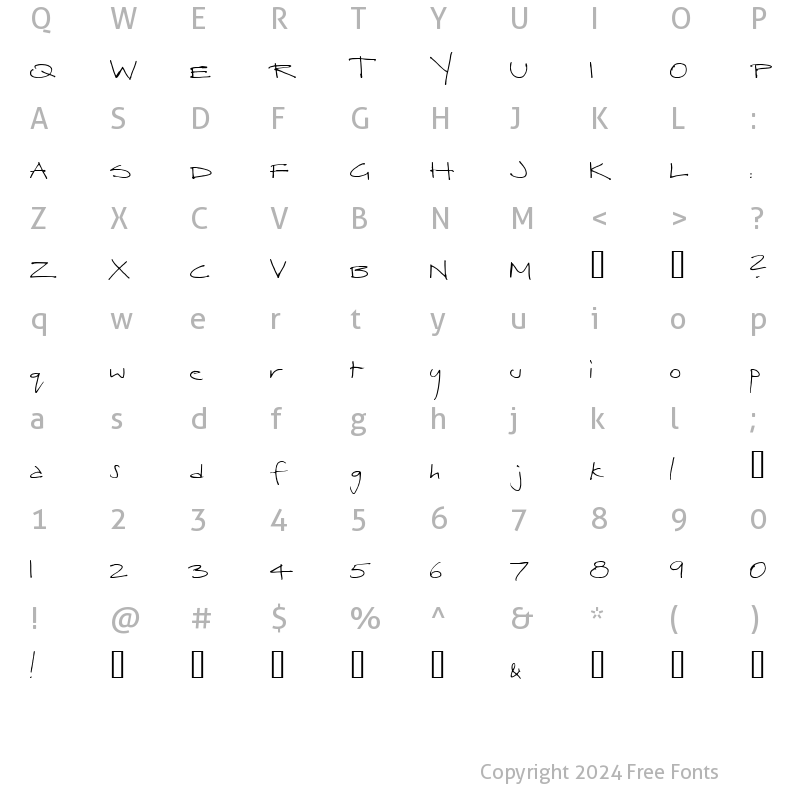 Character Map of Herbert Regular