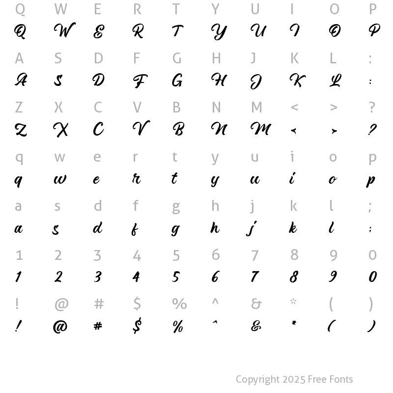 Character Map of Hericake Regular