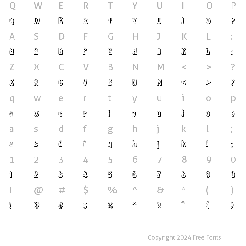 Character Map of Herkules Shadow Regular