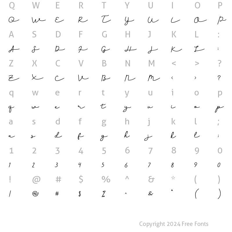 Character Map of Herliana Bold Regular