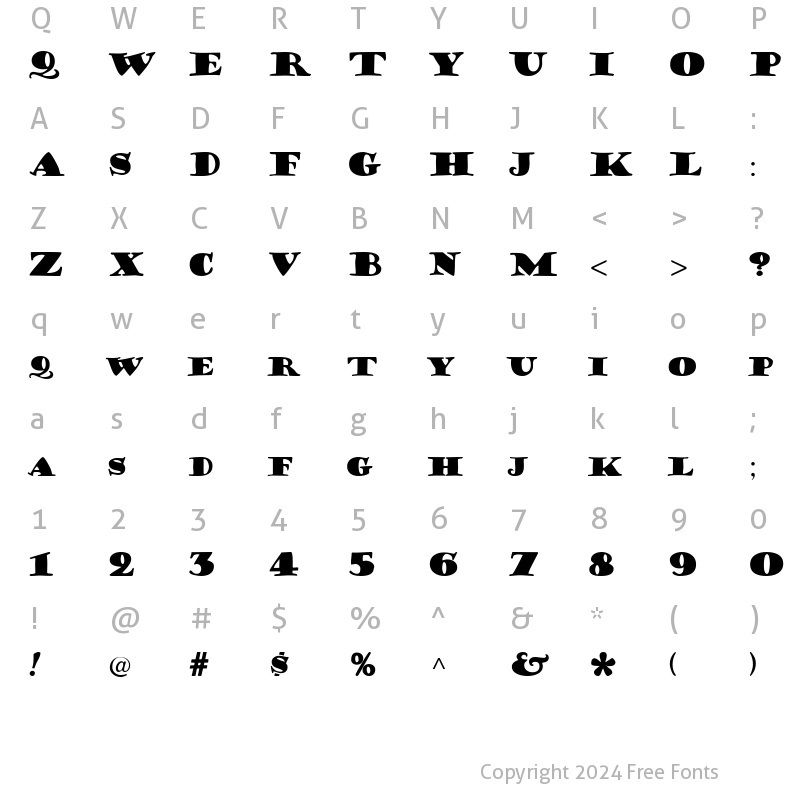 Character Map of Hermann Bold