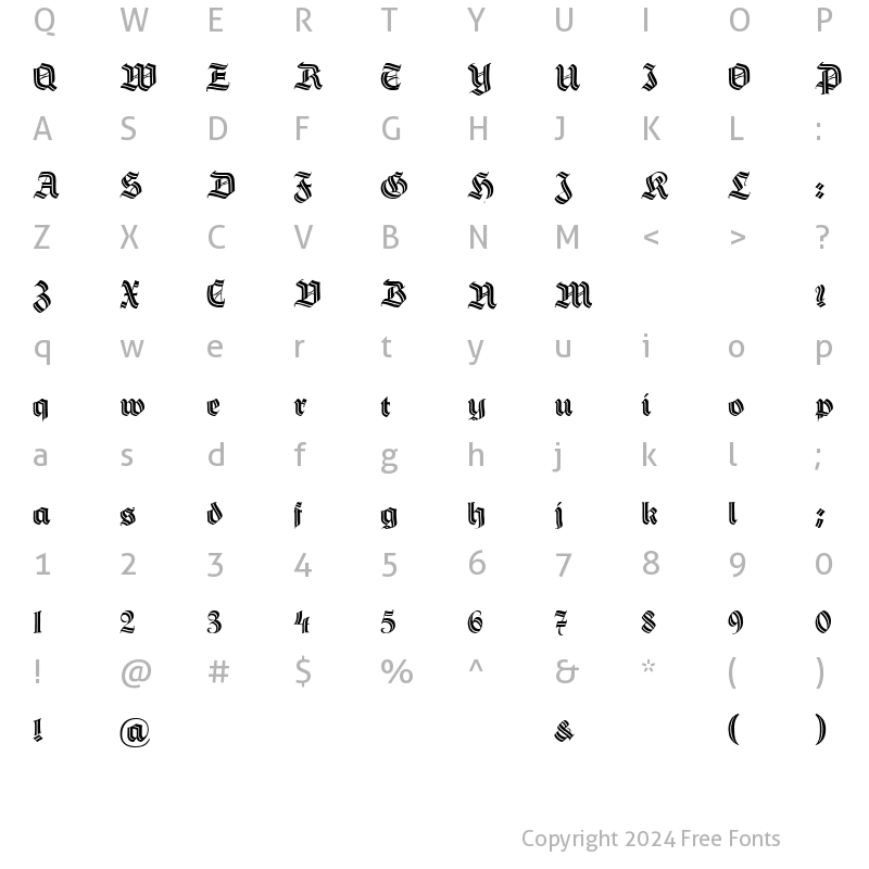 Character Map of Hermann-Gotisch DecoC Regular