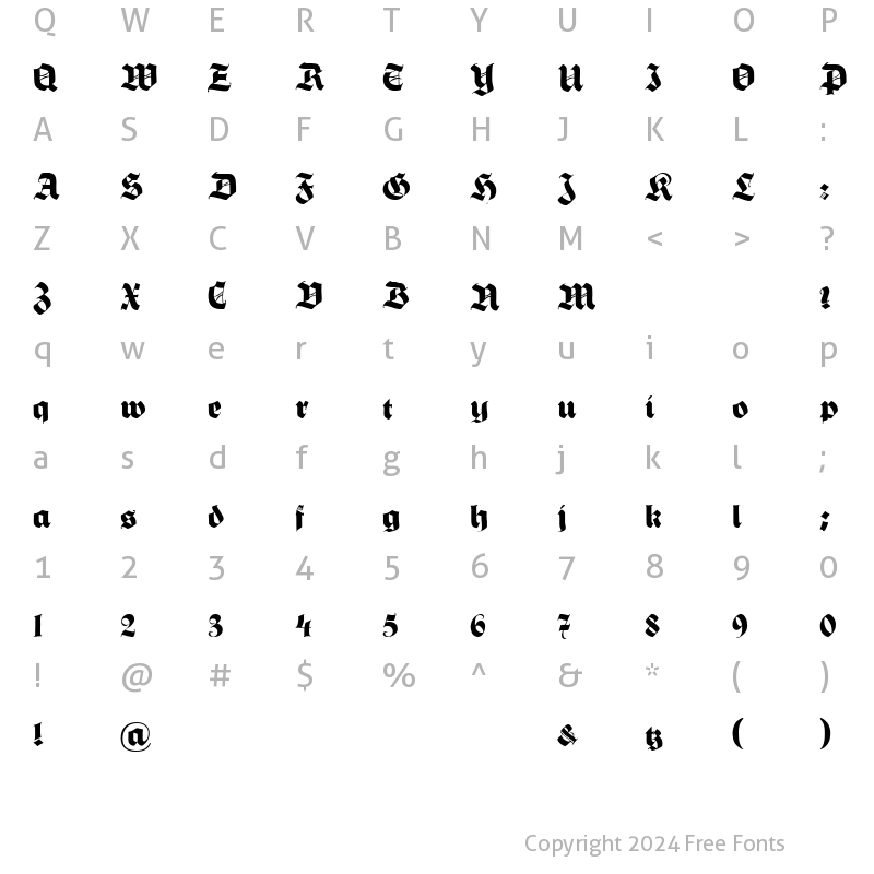 Character Map of Hermann-Gotisch NormalC Regular