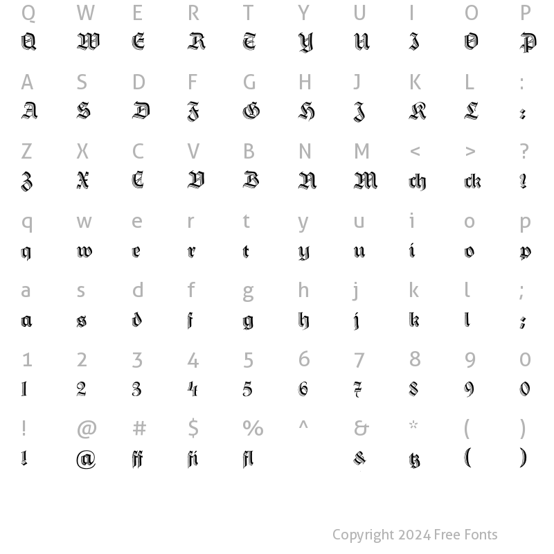 Character Map of Hermann-Gotisch Regular