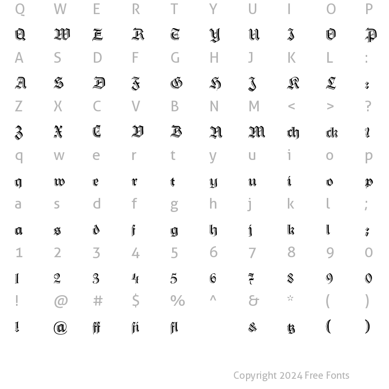 Character Map of Hermann-GotischC Regular