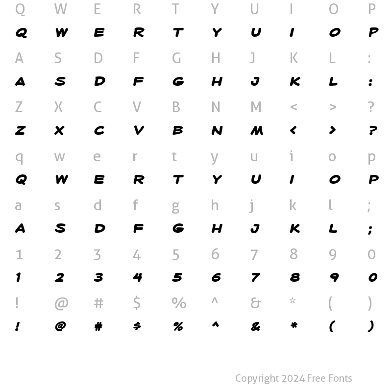 Character Map of Heroid Bold