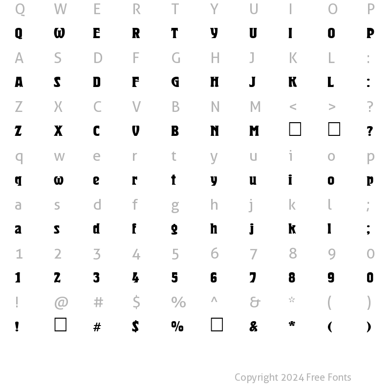 Character Map of Herold Bold