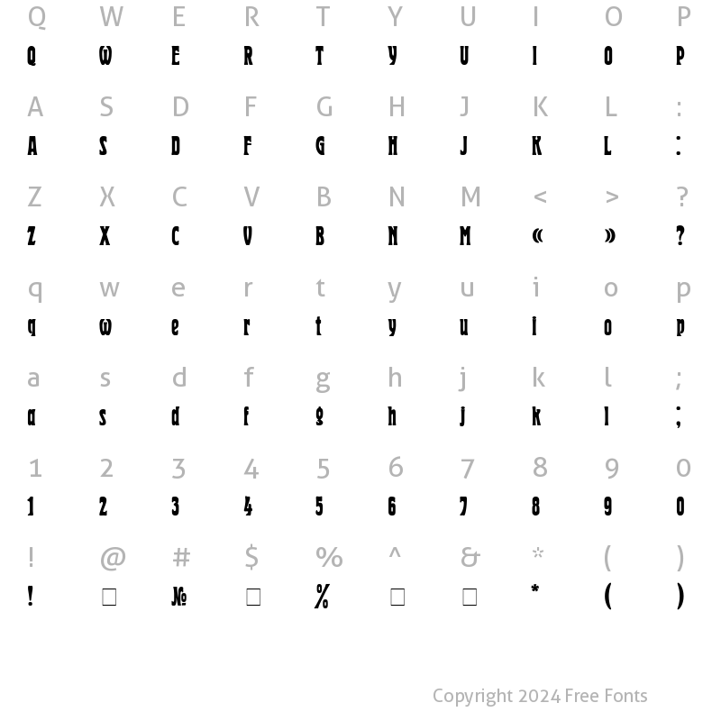 Character Map of Herold Normal