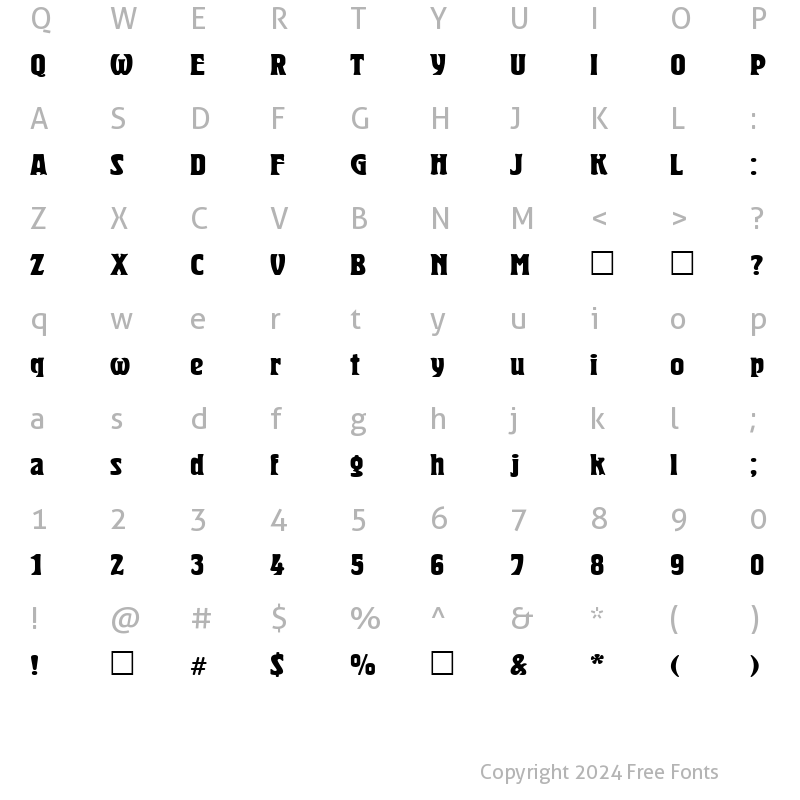 Character Map of HeroldCTT Bold