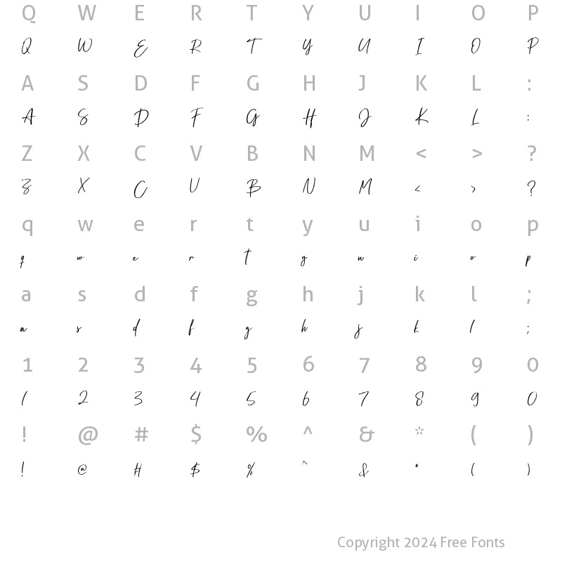 Character Map of Herstond Regular