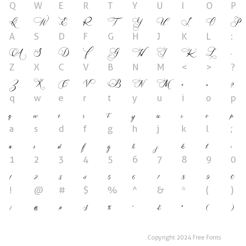 Character Map of Hertina Regular