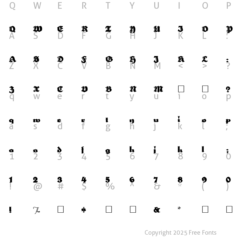 Character Map of HerzogVonGraf Normal