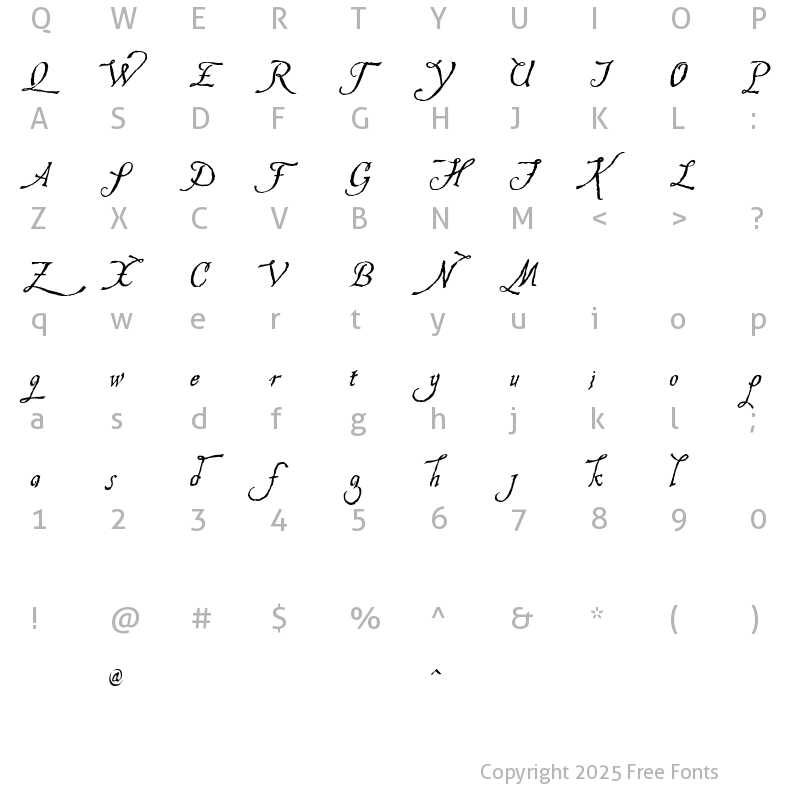 Character Map of Hesperides Demo Regular