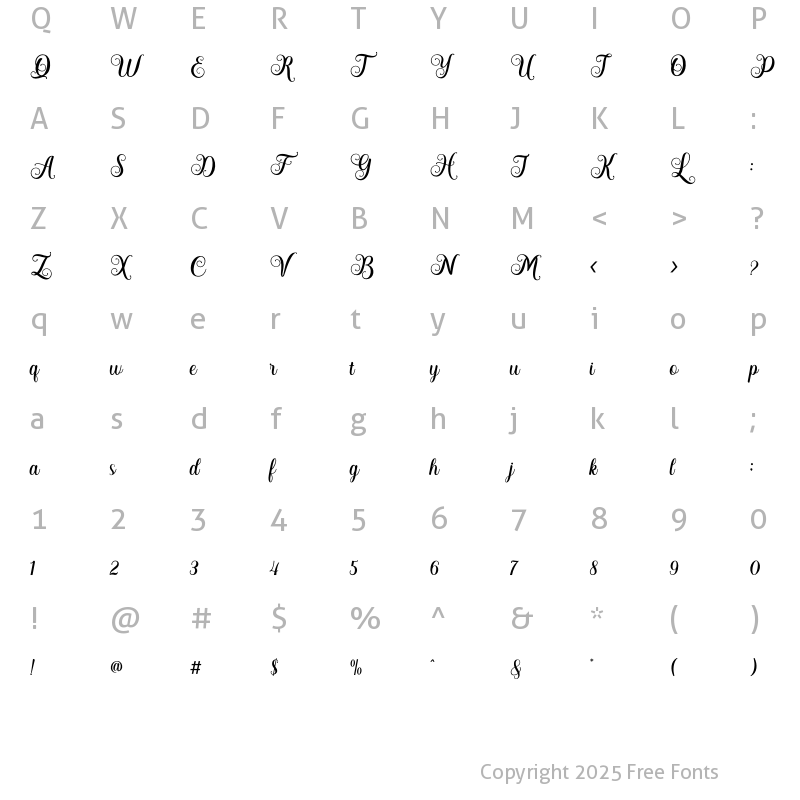 Character Map of Hesthia Austine Regular