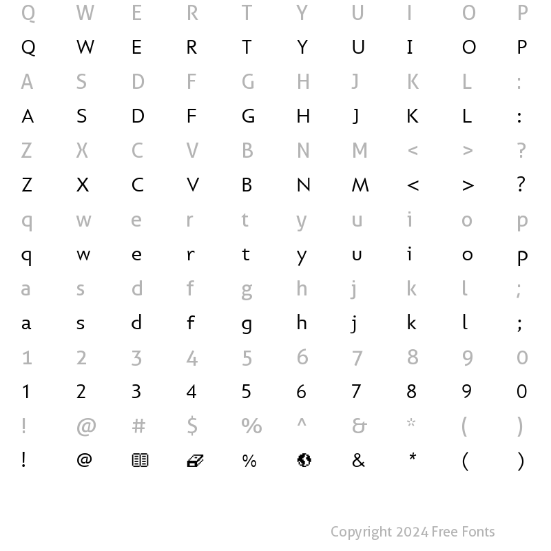 Character Map of HESTTA Regular