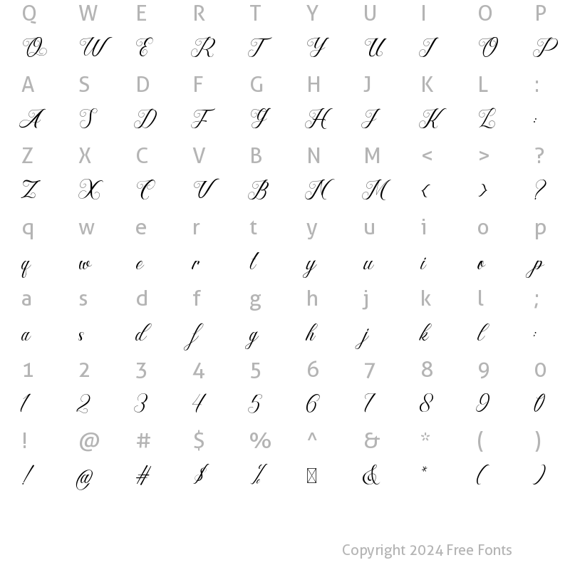 Character Map of Hesty Aqaky Regular