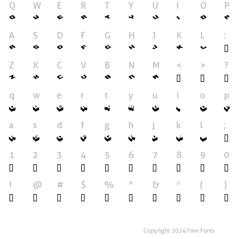 Character Map of Hexagon Regular