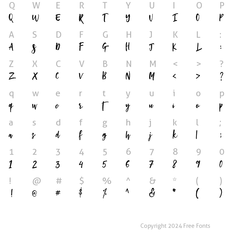 Character Map of Hey Buttercup! Regular