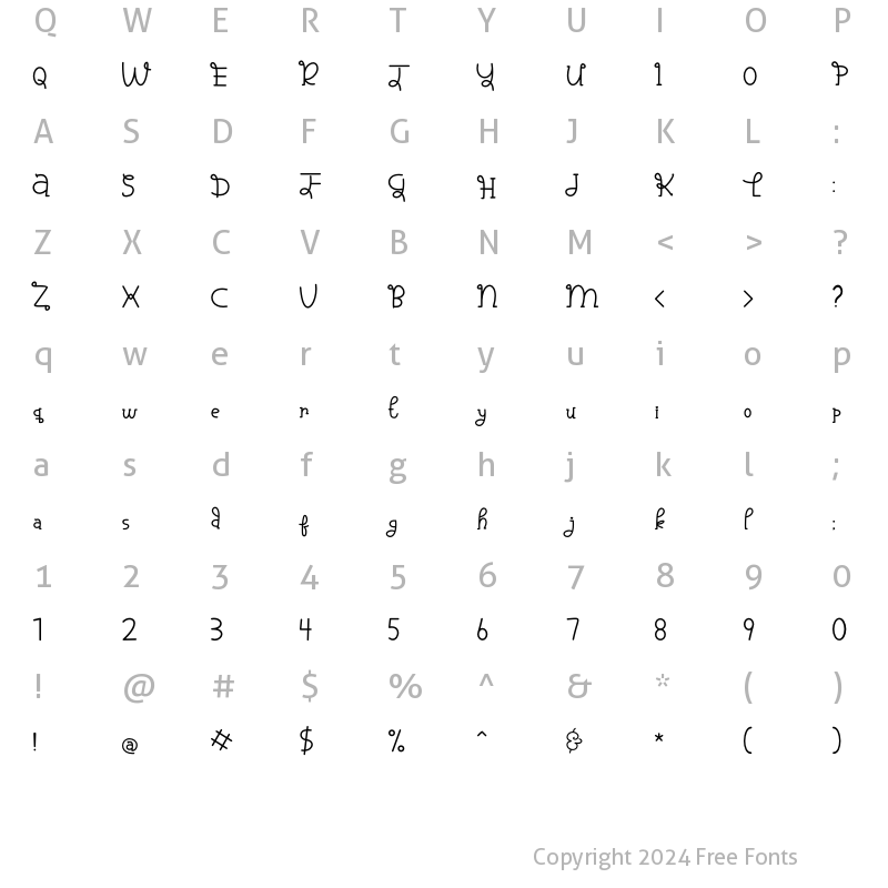 Character Map of Hey Girls Regular