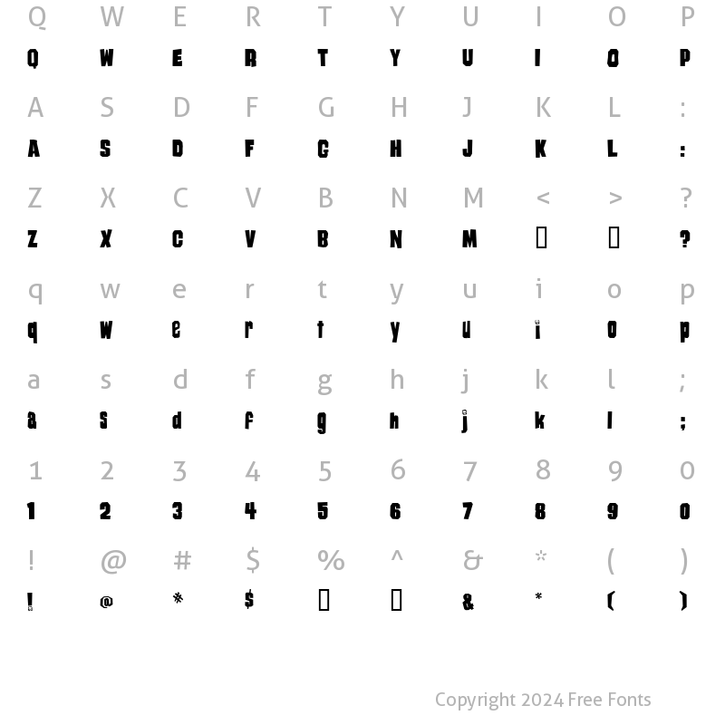 Character Map of Hey You Guys! Regular