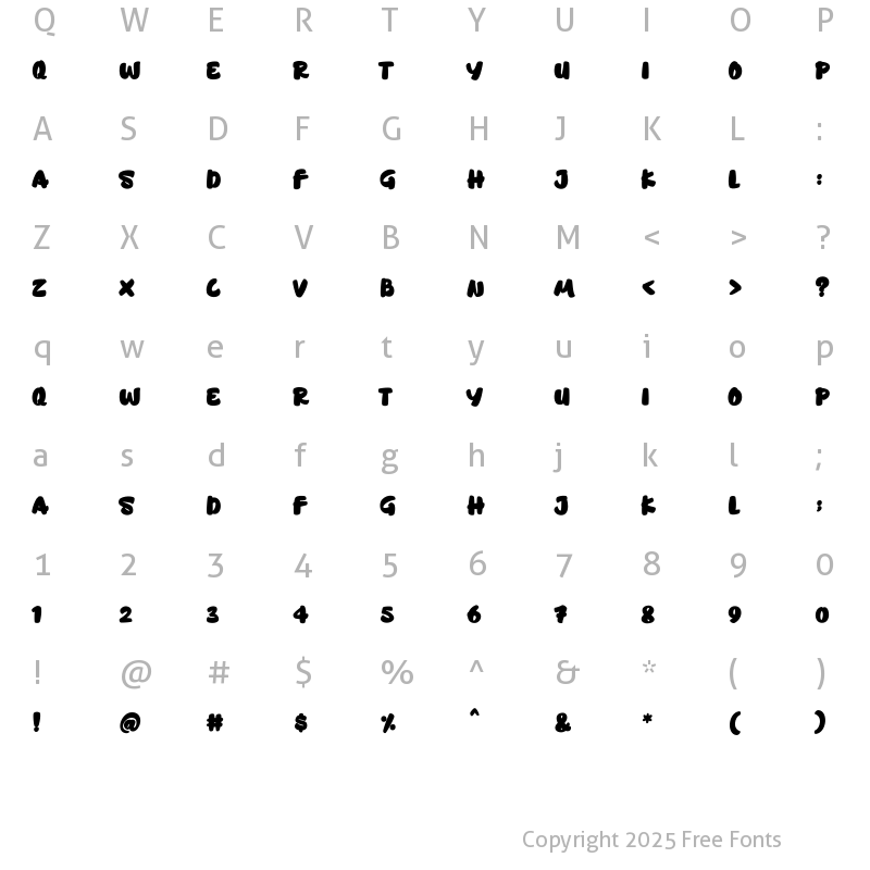 Character Map of Heycold Regular