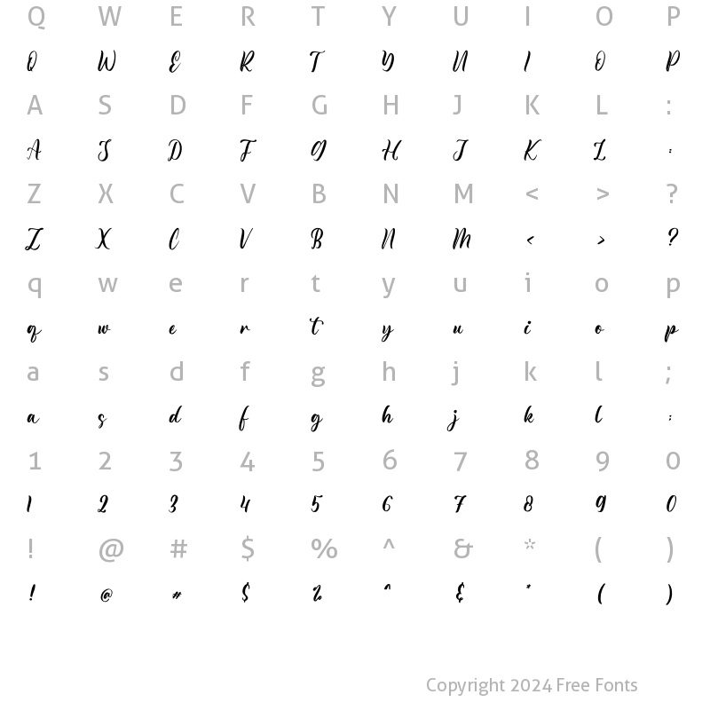 Character Map of Heylena Regular