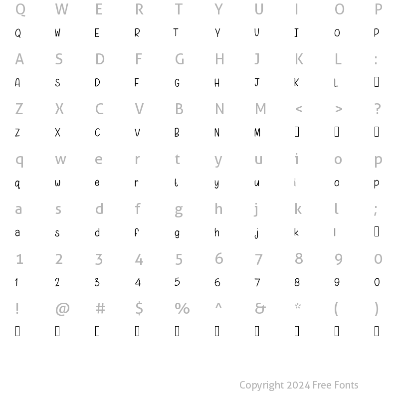 Character Map of Heylie Regular