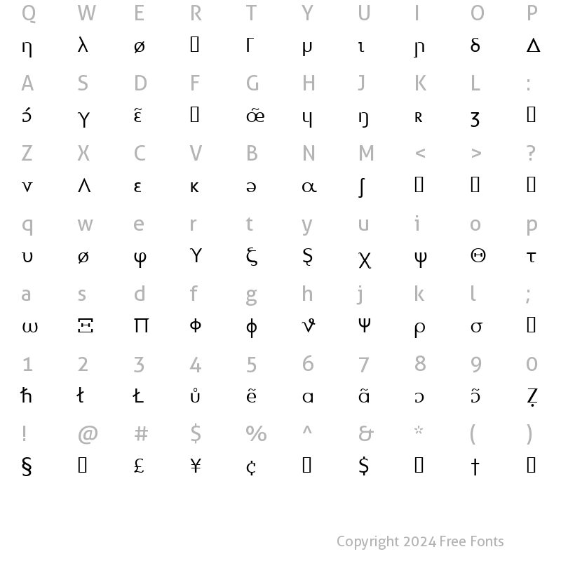 Character Map of HEYTTA Regular