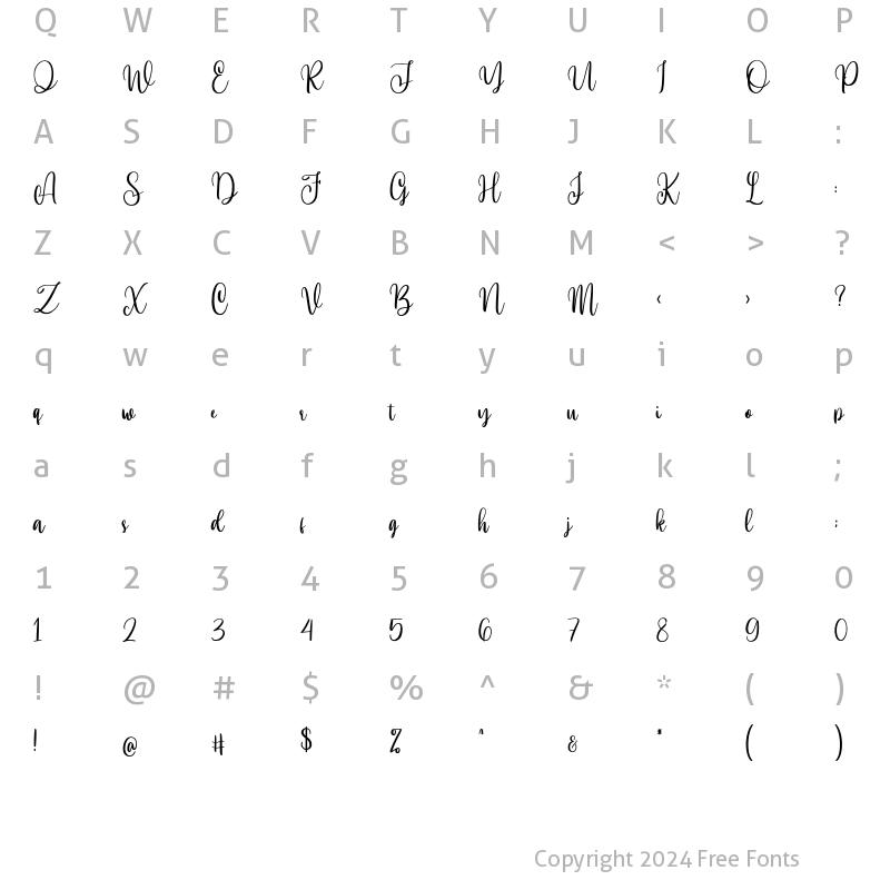 Character Map of Hi Virginia Regular