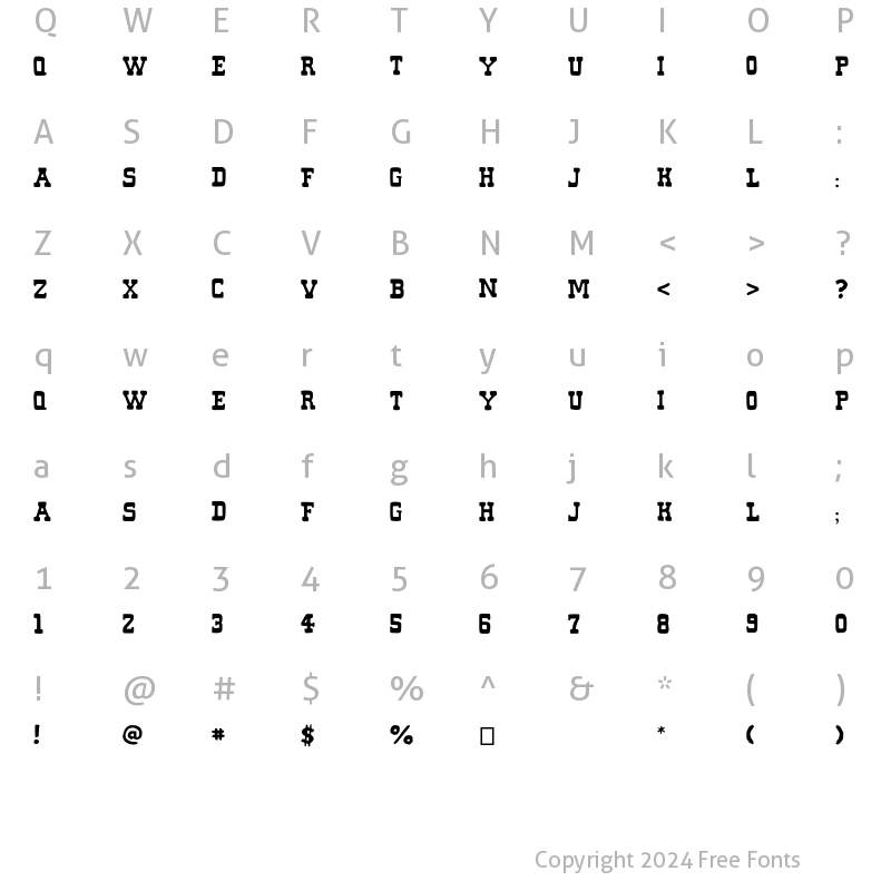 Character Map of Hickory Medium