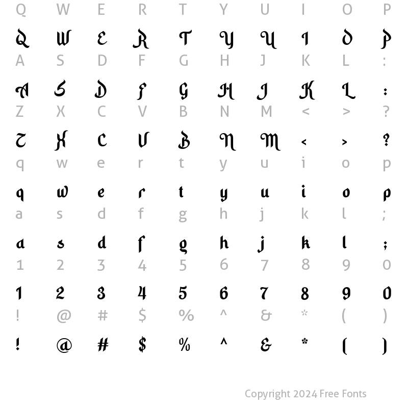 Character Map of Hidayatullah Regular