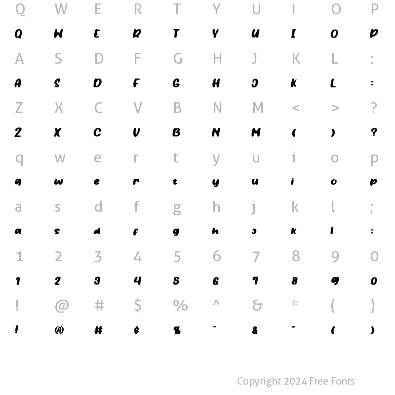 Character Map of Hidden Cocktails Italic Rough