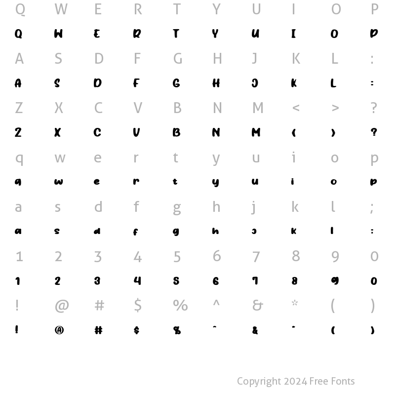 Character Map of Hidden Cocktails Regular Rough