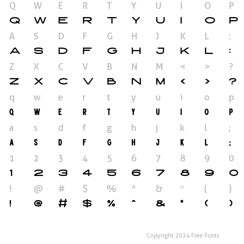 Character Map of High Cruiser Regular