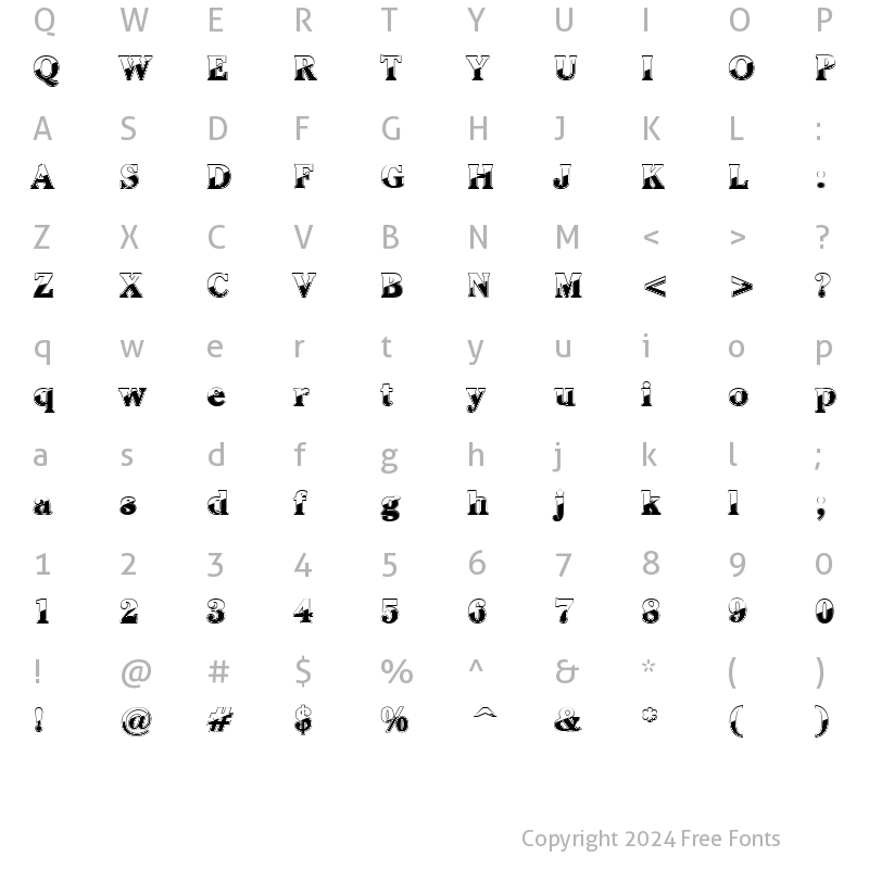 Character Map of High Head Blues 1 Bold