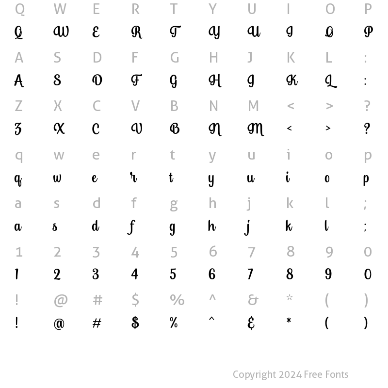 Character Map of Highbright Regular