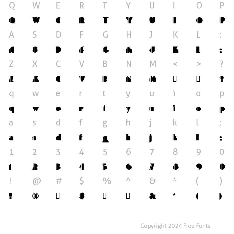 Character Map of HighFive Regular