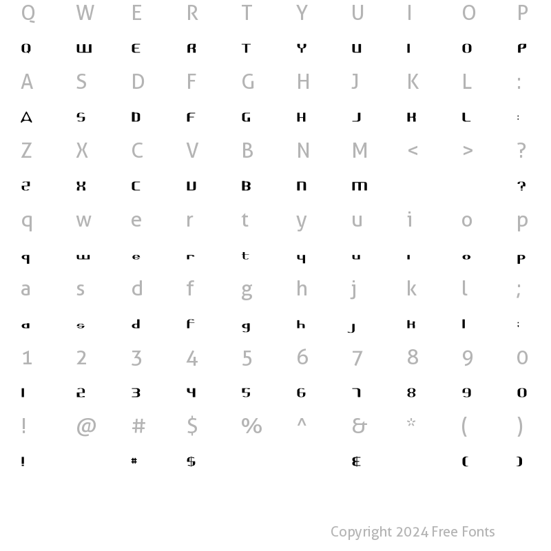 Character Map of Highguard New Regular