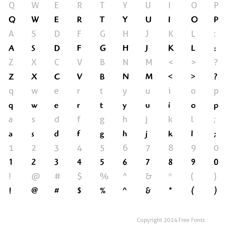 Character Map of HighlanderEF Medium